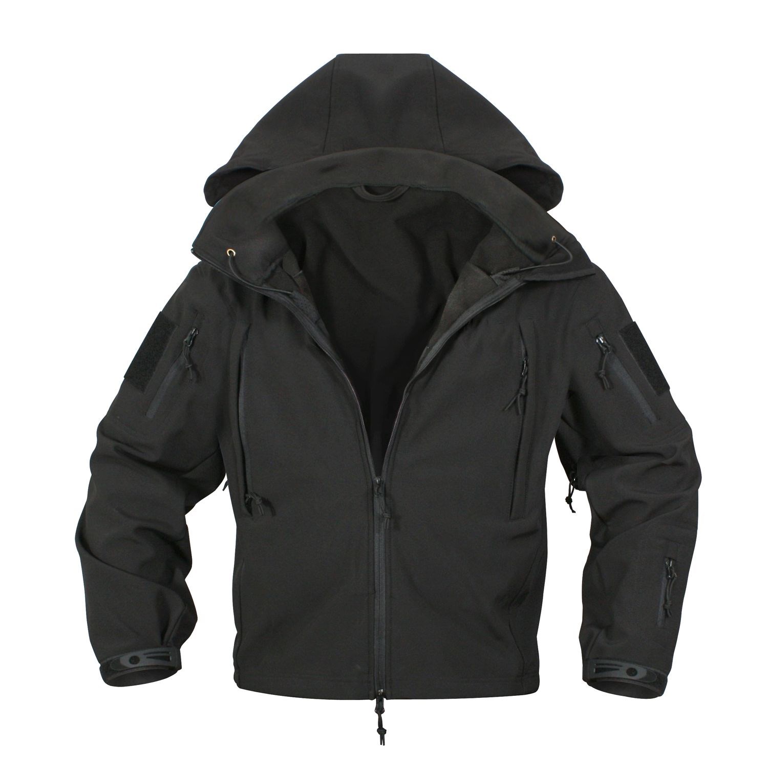 TACTICAL hooded jacket softshell BLACK ROTHCO 9767 L-11