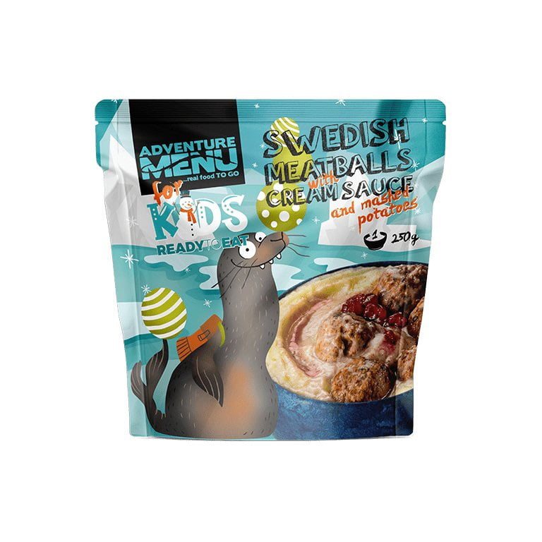 Swedish meatballs with cream sauce - kids sterilized ready meals ADVENTURE MENU AM101 L-11