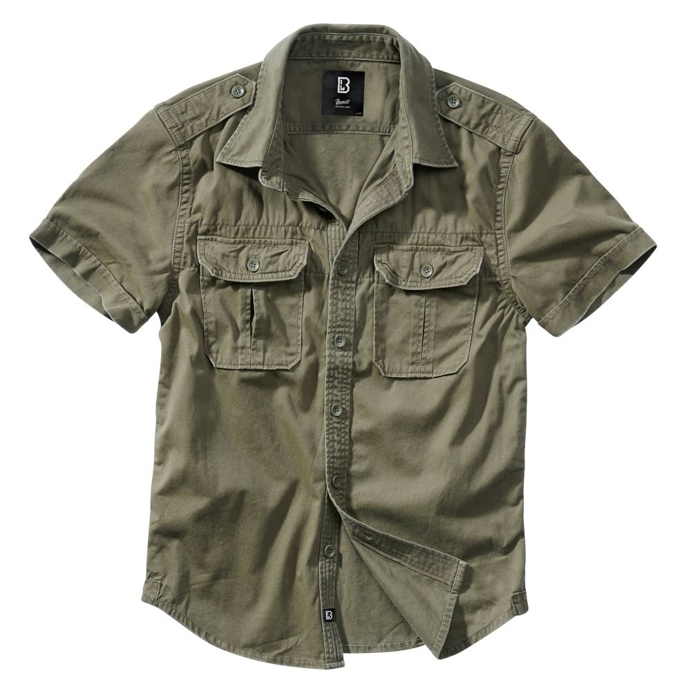 Shirt style VINTAGE short sleeve OLIV BRANDIT 4024-1 L-11