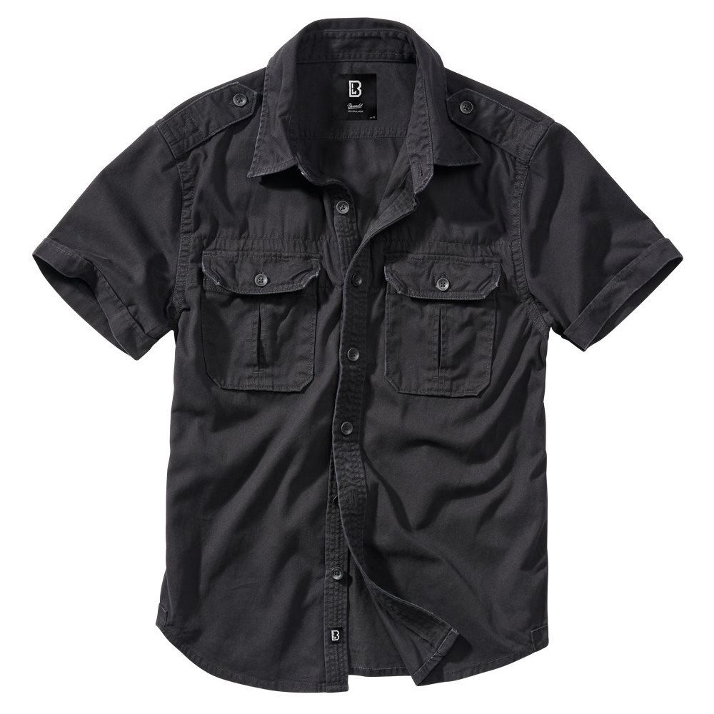 Shirt style VINTAGE short sleeve BLACK BRANDIT 4024-2 L-11