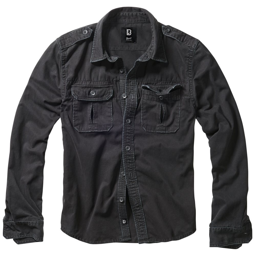Shirt style VINTAGE long sleeve BLACK BRANDIT 9373-2 L-11
