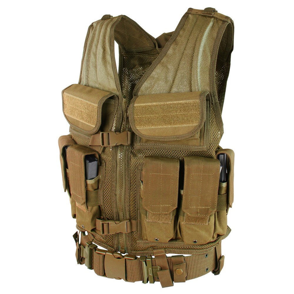 ELITE TACTICAL Tactical Vest - COYOTE BROWN CONDOR OUTDOOR ETV-498 L-11