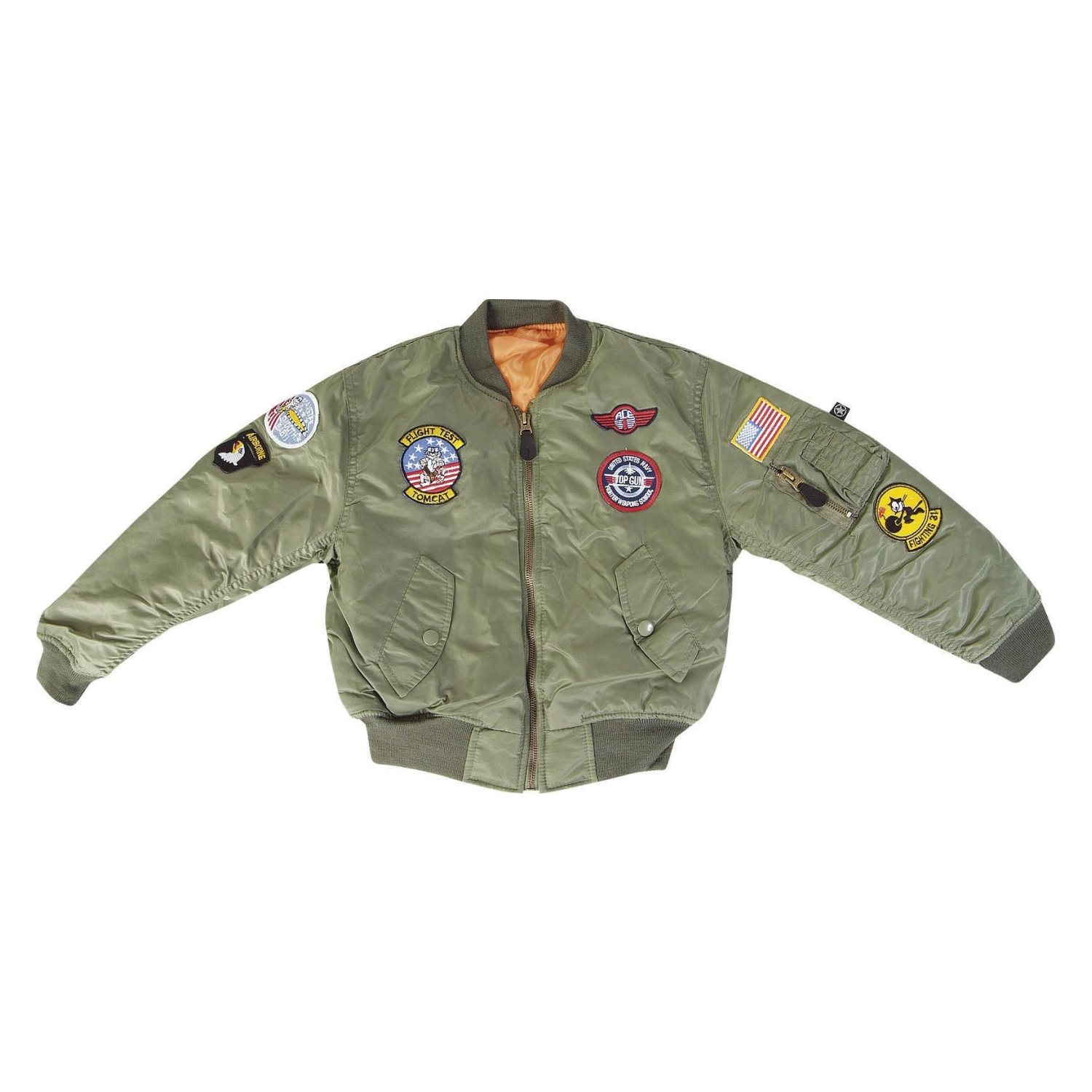 MA1 jacket with patches OLIVE children MIL-COM KJKTMA1 L-11