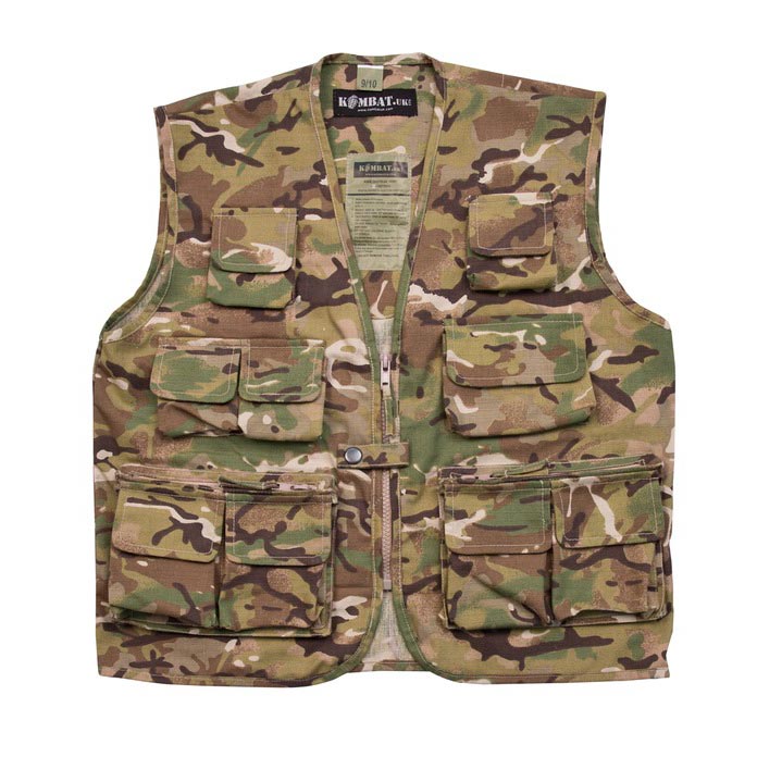 Kombat Kids Tactical Vest BTP Woodland Camo Waistcoat Children Army Age 7-8 