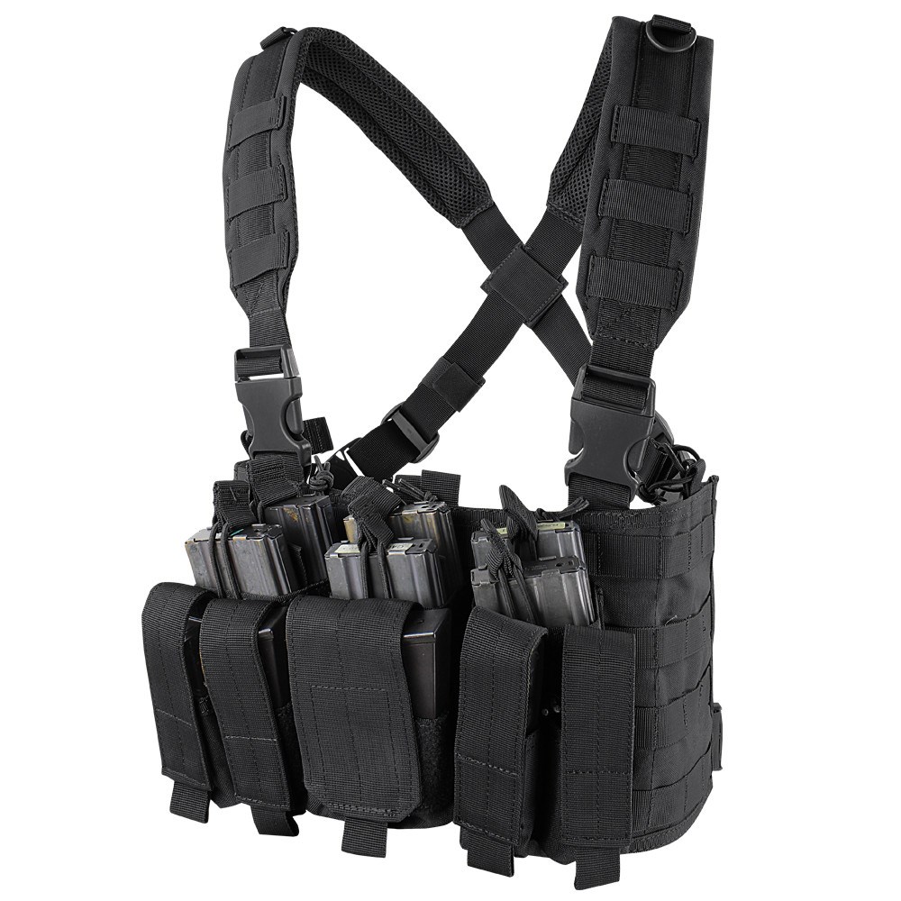 CONDOR OUTDOOR Tactical Vests MOLLE CHEST RIG V BLACK | MILITARY RANGE