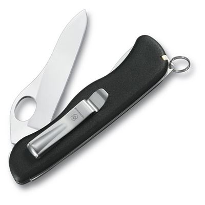 SENTINEL pocket knife with clip straight sharp black