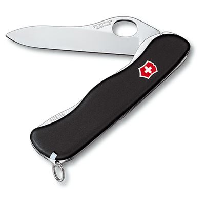 SENTINEL pocket knife with clip straight sharp black