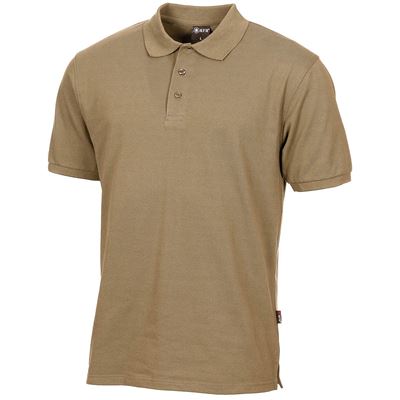 Polo shirt with button placket COYOTE TAN