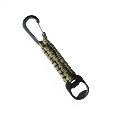 PARACORD keychain with carabiner and bottle opener TAN