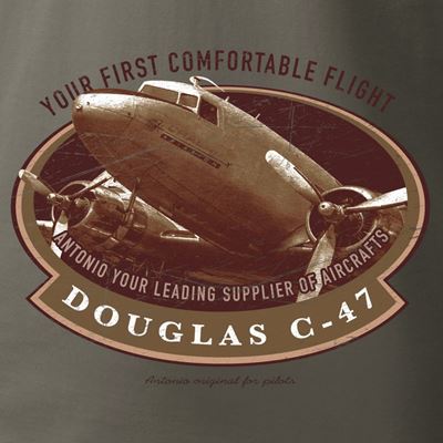 T-shirt DOUGLAS C-47 SKYTRAIN GREY/GREEN