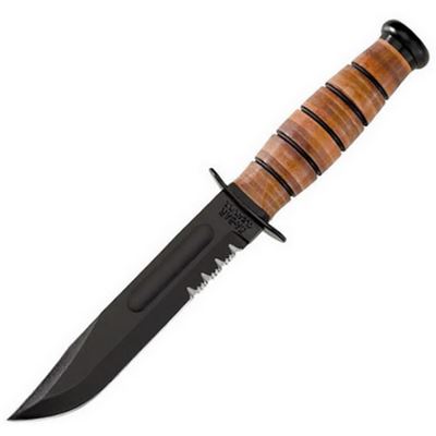 Knife U.S.M.C. serrated blade BLACK