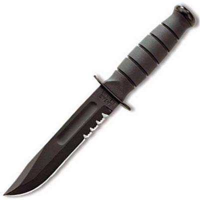 Knife FIGHTING / UTILITY SHORT BLACK serrated blade