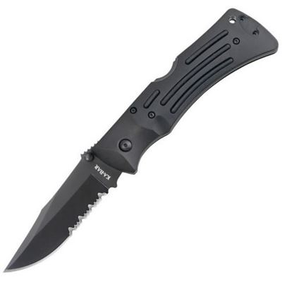 Knive clasped MULE FOLDER toothed BLACK