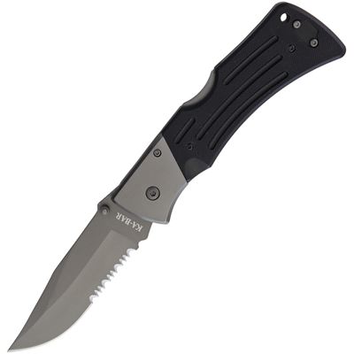 Folding Knife G10 MULE CLIP BLACK Serrated Blade