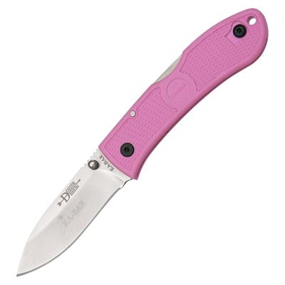 Folding knife DOZIER FOLDING HUNTER straight silver / pink