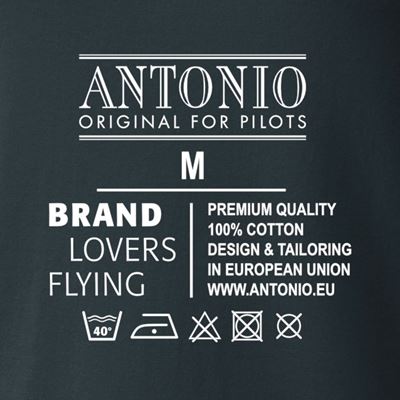 T-shirt TURBO PROPELLER with A-29B Super Tucano aircraft GREY ANTONIO® 0214881 4