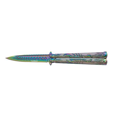 Butterfly knife SCORPION RAINBOW