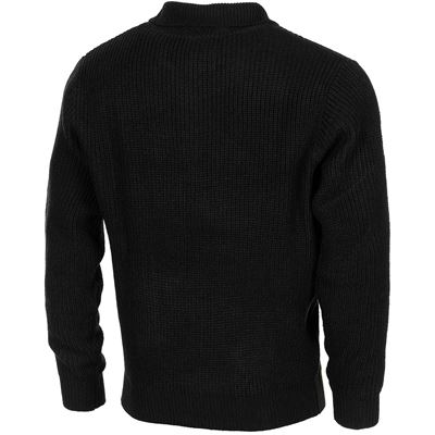 TROYER Icelandic sweater with zipper BLACK