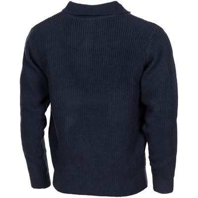 TROYER Icelandic sweater with zipper BLUE