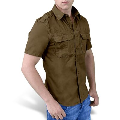 RAW VINTAGE shirt with short sleeves BROWN
