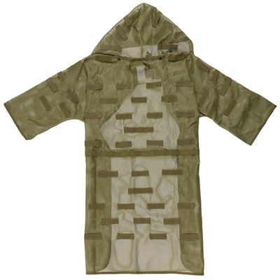 Camouflage mesh cloak with eyelet and hood OLIV