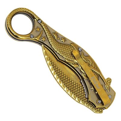 Folding Knife MERMAID karambit GOLD