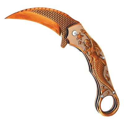 Folding Knife MERMAID karambit ROSE GOLD