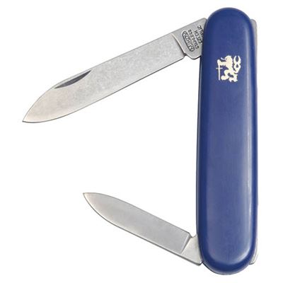 Officers 2A knife folding stainless steel handle plastic blue