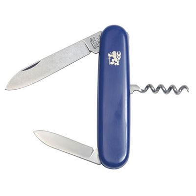 Officer 3B folding knife stainless steel handle plastic blue