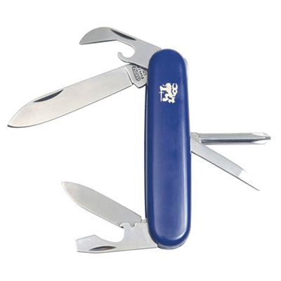 Knife Officer 6B closing stainless steel handle plastic blue