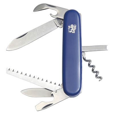 6B Officers' knife folding stainless steel handle plastic blue