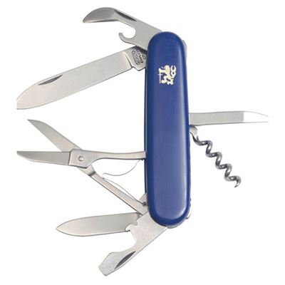 Officers 7B knife folding stainless steel handle plastic blue