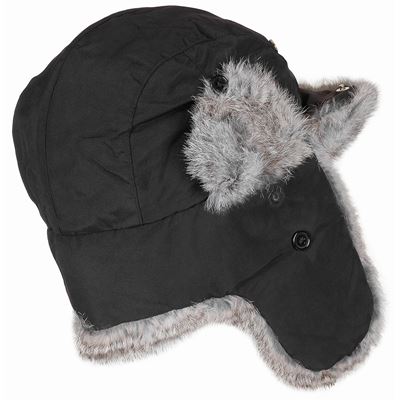 Fur cap winter rabbit fur BLACK