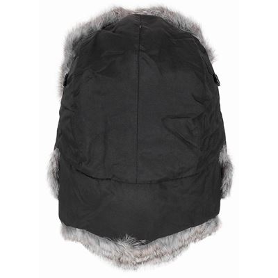Fur cap winter rabbit fur BLACK