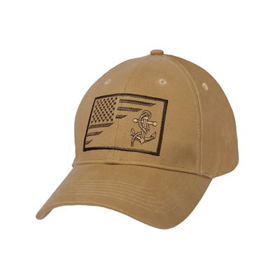 Baseball Cap with US Navy Anchor / Flag COYOTE