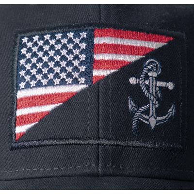 Baseball Cap with US Navy Anchor / Flag NAVY BLUE