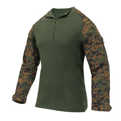 Shirt 1/4 zip Tactical Airsoft Combat DIGITAL WOODLAND