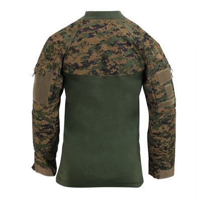 Shirt 1/4 zip Tactical Airsoft Combat DIGITAL WOODLAND