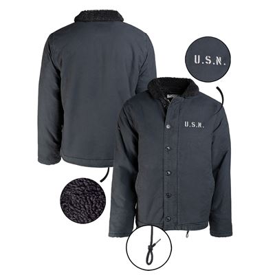 Winter jacket with fur USN N-1 DARK BLUE