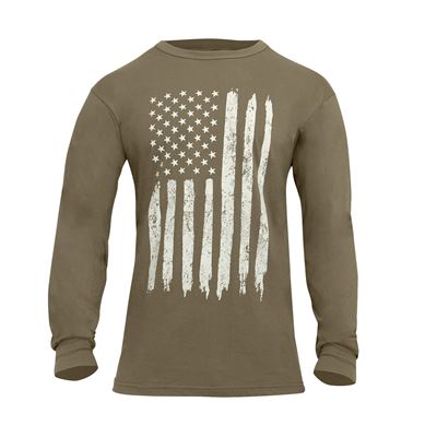 US Flag Long Sleeve T-Shirt COYOTE