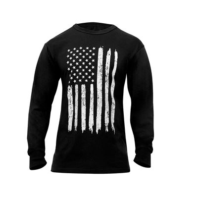 NYC FACTORY Men's Security T-Shirt – USA Flag Print (Black, Chest/Sleeve/Back)