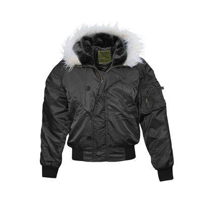 N-2B jacket pilot hooded BLACK