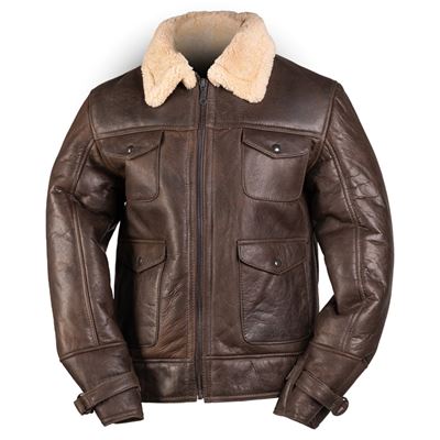 Leather jacket US NAVY A4 SHEEPSKIN BROWN