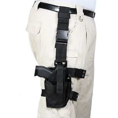 Pistol holster thigh DELUXE BLACK