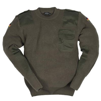 BW sweater with pocket OLIVE