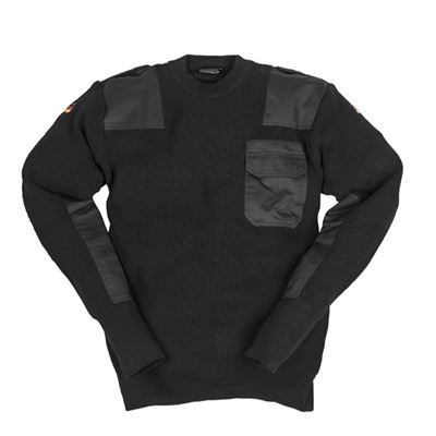 BW sweater with pocket WOOL BLACK
