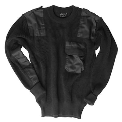 BW sweater with pocket ACRYLIC BLACK