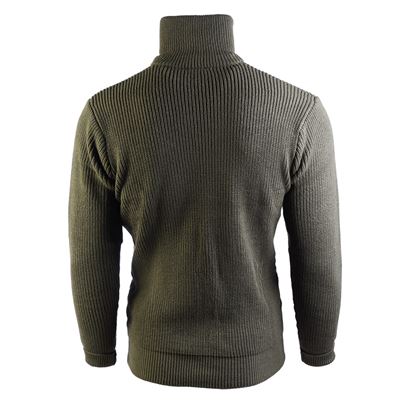 TROYER ACRYLIC sweater with collar OLIVE