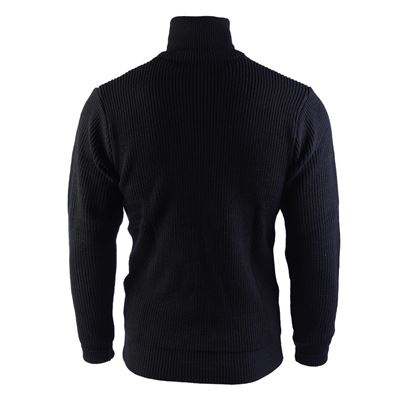 TROYER sweater with collar BLACK ACRYLIC