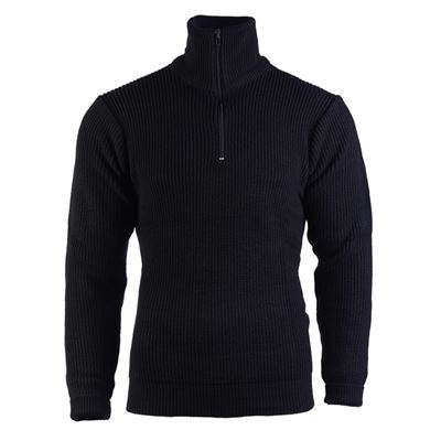 TROYER sweater with collar BLACK ACRYLIC